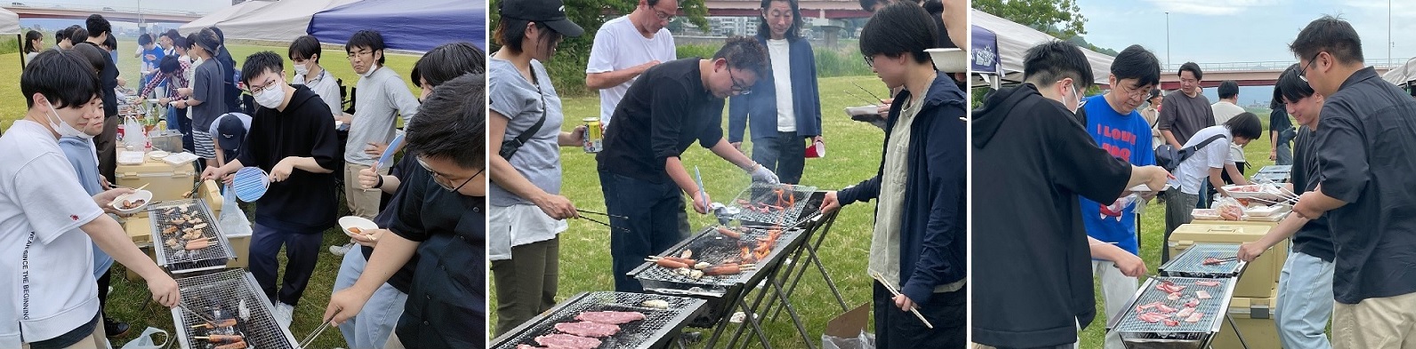 お肉を焼いている様子